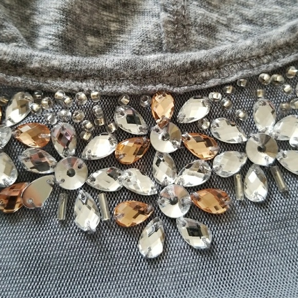 Hollister gray tank with embellishments - Picture 6 of 6